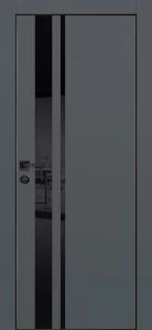 Межкомнатная дверь PX-16 черная кромка с 4-х ст. Графит матовый