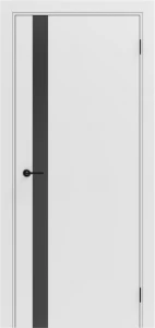Межкомнатная дверь ДП-46 (Вайт силк, зеркало графит)