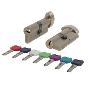 Цилиндровый механизм MaxPro7002Knob80mm(35+10+35) SN никель 7key с вертушкой