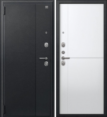 Дверь A-05 черный сатин - кашемир белый