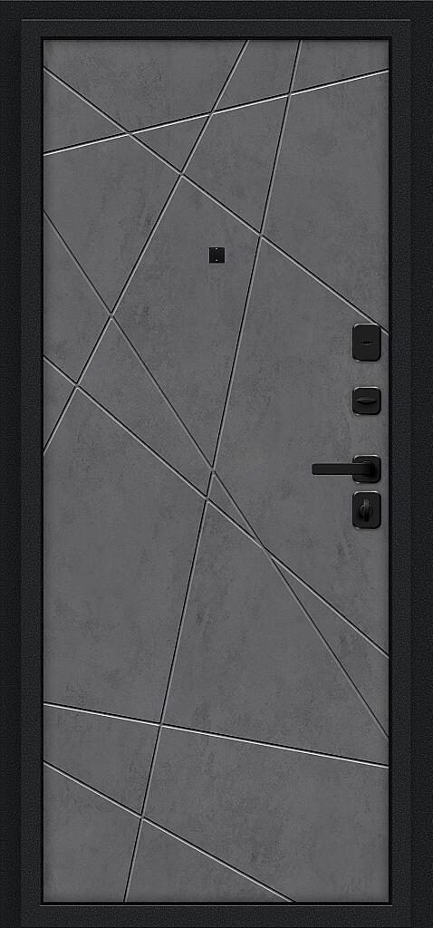 Фото Входная дверь Граффити-5/SBlack Букле черное/Slate Art BR6187 внутренняя сторона