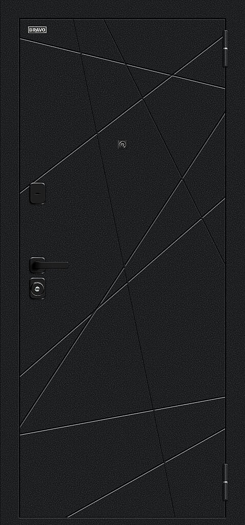 Фото Входная дверь Граффити-5/SBlack Букле черное/Slate Art BR6187 внешняя сторона