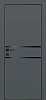 Межкомнатная дверь PX-18 черная кромка с 4-х ст. Графит матовый